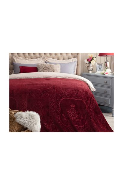 Madame Coco Rochelle Vizon Emboss Battaniye Bordo Trendyol