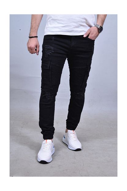 Redman Jeans Yan Cepli Yirtik Detayli Pacasi Lastikli Erkek Lirali Kot Pantolon Trendyol
