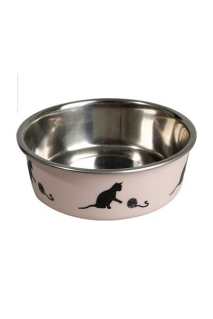 karlie bella celik kedi mama su kabi pembe 11 cm