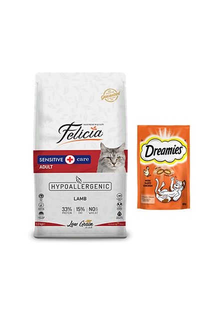 Felicia Kuzulu Yetiskin Kedi Mamasi 2 Kg Dreamies Tavuklu Kedi Odul Mamasi 60gr Trendyol