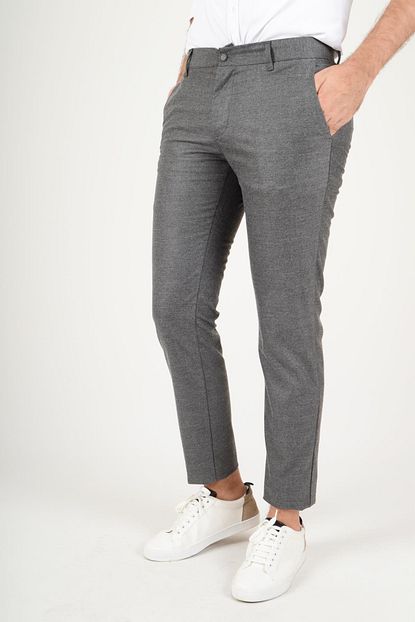 Luppo Club Kislik Yun Efekt Kumas Gri Erkek Pantolon Flanel 100754001 Trendyol
