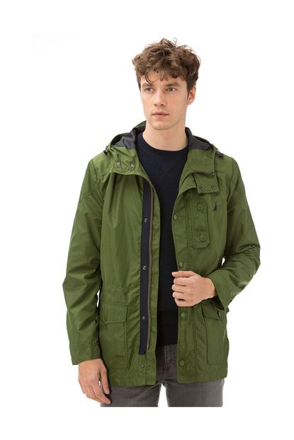 Nautica Erkek Classic Fit Haki Yagmurluk J83022t Trendyol