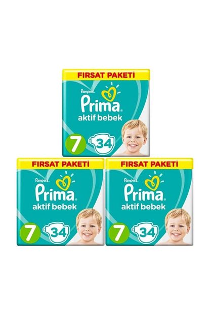 Prima Aktif Bebek 7 Numara Xx Large 34 Adet 3 Lu Set Trendyol