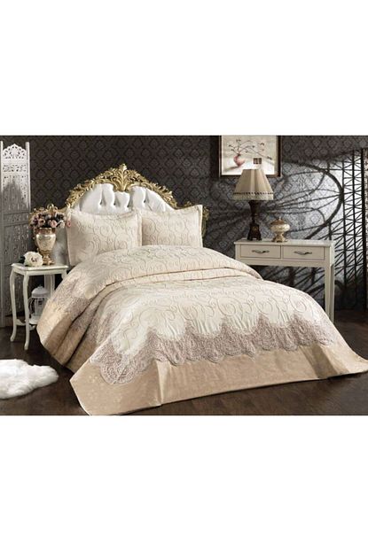 Royal Home Naturel Cift Kisilik Yatak Ortusu 3 Parca Trendyol
