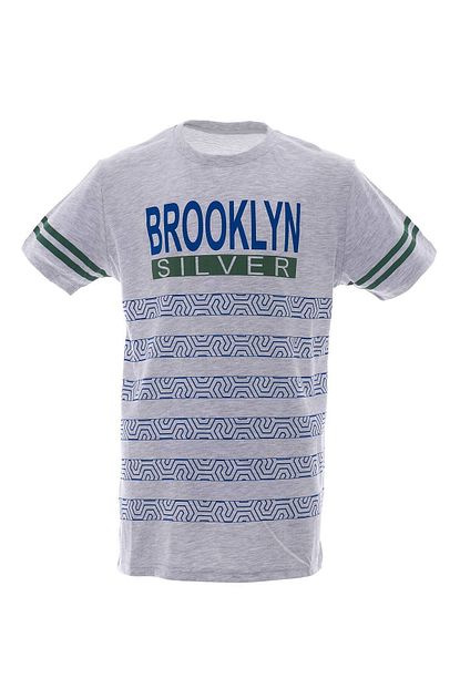 Acarkids Erkek Cocuk Tisort Broklyn Baskili 13 16 Yas Gri T Shirt Trendyol