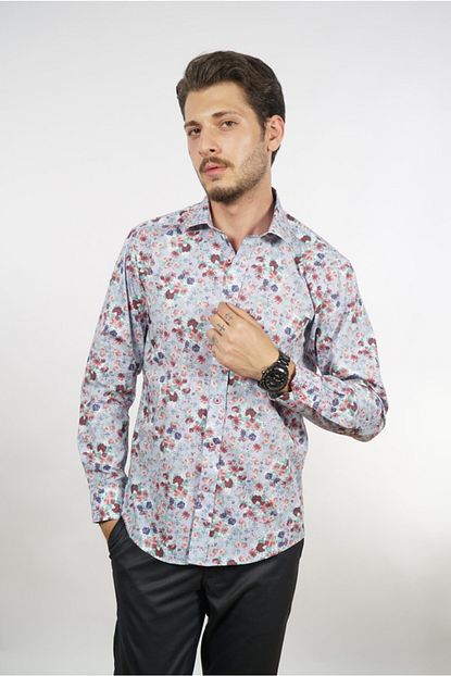 Bs Moda Dijital Baskili Pamuk Uzun Kollu Erkek Trend Spor Gomlek Trendyol