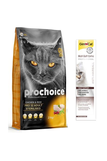 Pro Choice Sterilised Kisirlastirilmis Kedi Mamasi 2 Kg Gimcat Anti Hairball Malt Paste Kedi Macunu 100 G Pcs22 Trendyol