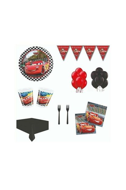 Parti Furyasi Cars Simsek Mcqueen Dogum Gunu Parti Susleri 24 Kisilik Trendyol