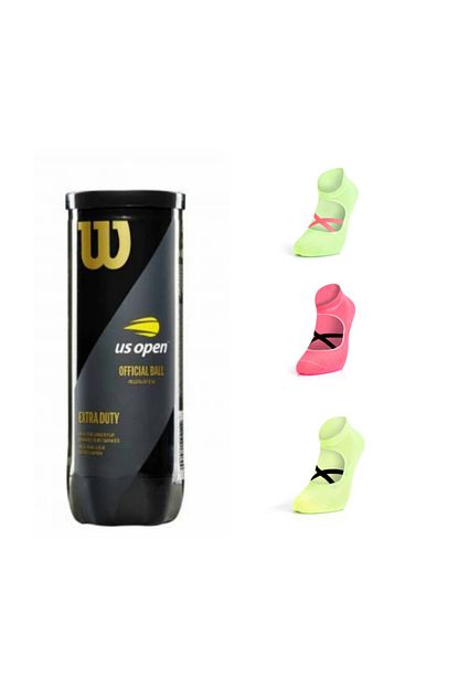Wilson Us Open Tenis Topu 3 Lu Renkli Murr Kaydirmaz Yoga Pilates Dans Egzersiz Corabi Trendyol