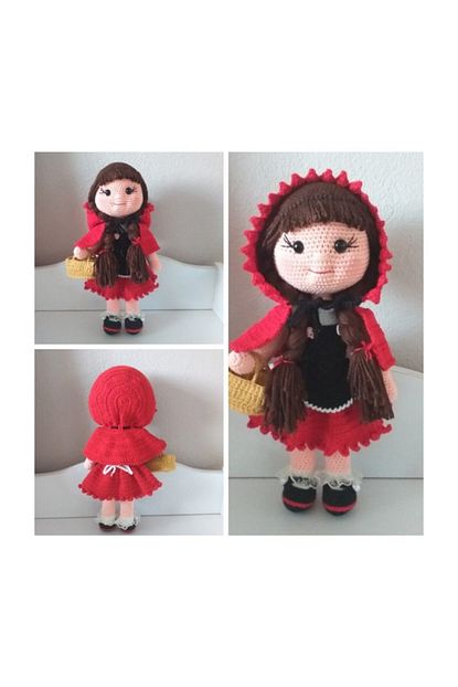 Oyuncakpark Kirmizi Baslikli Kiz Bebek Amigurumi Organik Oyuncak Trendyol