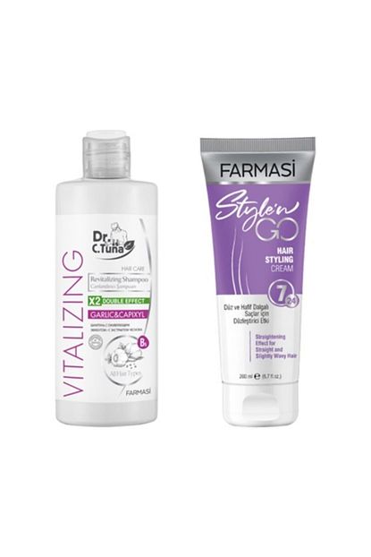 Farmasi Dr C Tuna Sarimsakli Sampuan 225 Ml Style N Go Duz Saclar Icin Sac Kremi 200 Ml Trendyol