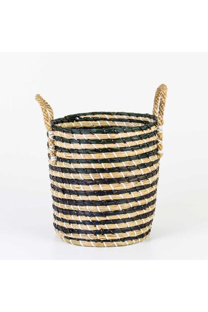 Euro Flora Dekoratif Hasir Sepet Kulplu Iki Renkli 25x25 Cm Trendyol