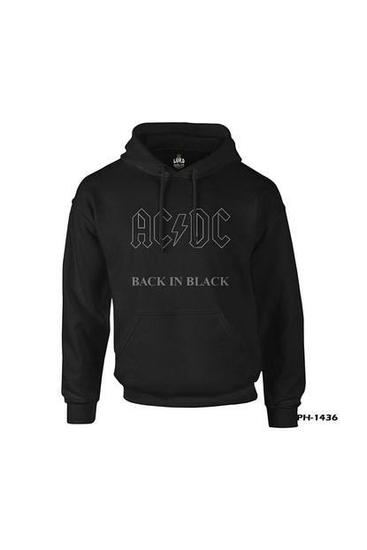 Lord T Shirt Ac Dc Back In Black 1 Siyah Erkek Fermuarsiz Kapsonlu Trendyol