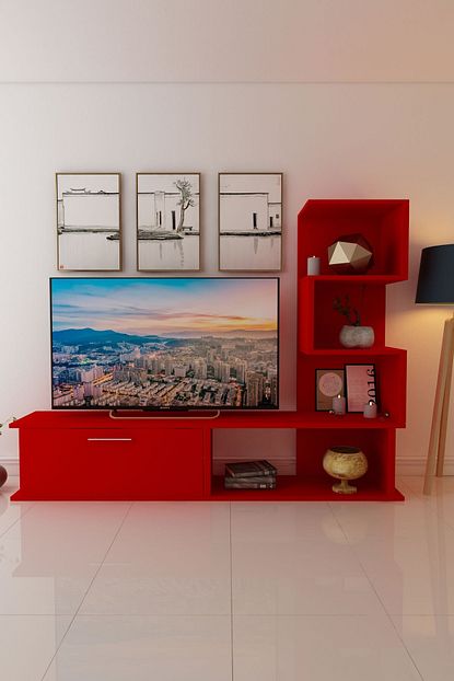 Suhan Concept Palermo Kitaplikli Tv Unitesi Kirmizi Polermo Kitaplikli Tv Unitesi Trendyol