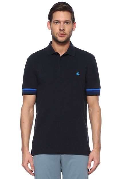 Beymen Club Slim Fit Lacivert Polo Yaka Serit Ribanali T Shirt Trendyol