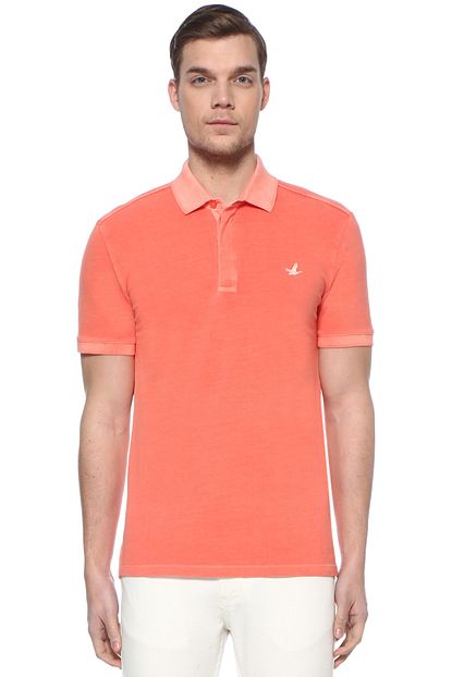 Beymen Club Slim Fit Turuncu Polo Yaka Logolu T Shirt Trendyol