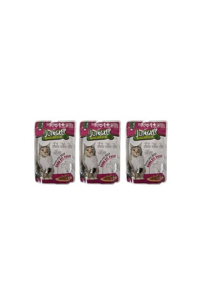Jungle Jel Icinde Kisirlastirilmis Kedi Mamasi 1 Yas Dana Eti Parcali 100 Gr 3 Lu Set Trendyol