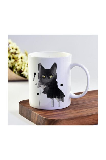 Ekupam Kara Kedi Baski Kupa Bardak Trendyol