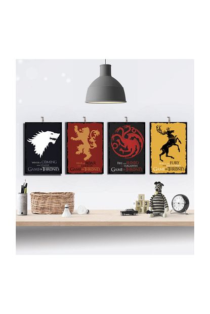 Tontilika Game Of Thrones 4 Lu Hediyelik Ozel Tasarim 8mm Ahsap Tablo Seti Trendyol