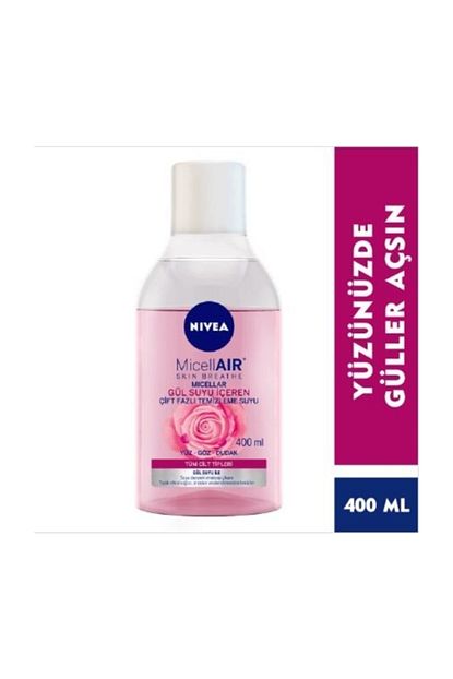 Deneme Zamani Nivea Micellair Gul Suyu Iceren Cift Fazli Makyaj Temizleme Suyu 400ml Dpcd 9348 Trendyol