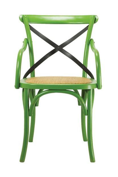 Tmall Home Design Dogal Rattan Ve Kolcakli Ahsap Sandalye Antik Yesil Trendyol