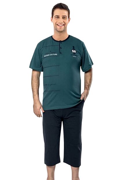 Tampap 100 Pamuk Buyuk Beden Kisa Kollu Erkek Esofman Pijama Takimi Trendyol