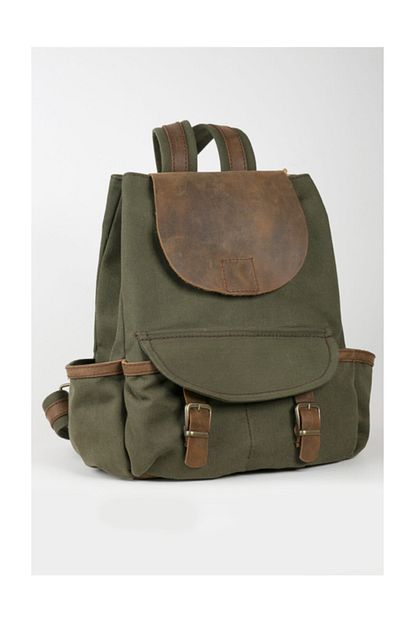 Leatherworksatelier Hakiki Deri Ve Kanvas El Yapimi Kadin Sirt Cantasi Trendyol
