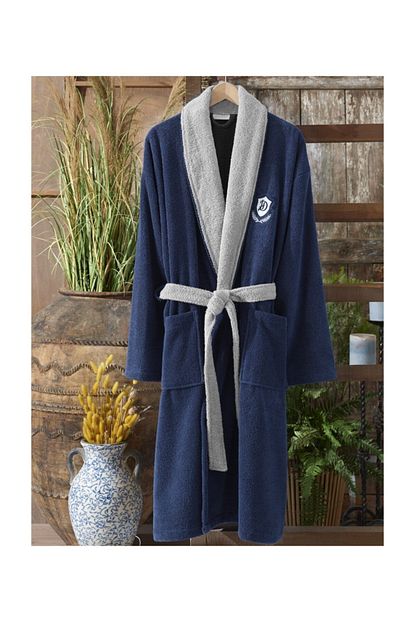 Dantela Pamuk Erkek Bornoz Lacivert 2xl 3xl Pamuk Lacivert Bay Bornoz 2xl 3xl Trendyol