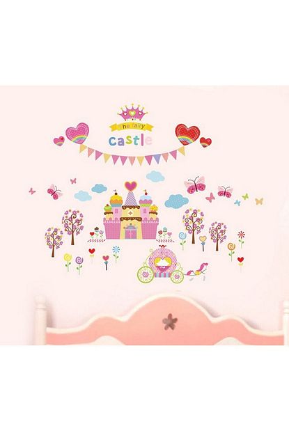 Crystal Kids Kiz Cocuk Odasi Dekorasyonu Fairy Castle Duvar Sticker Cocuk Odasi Dekorasyonu Hediyelik Trendyol