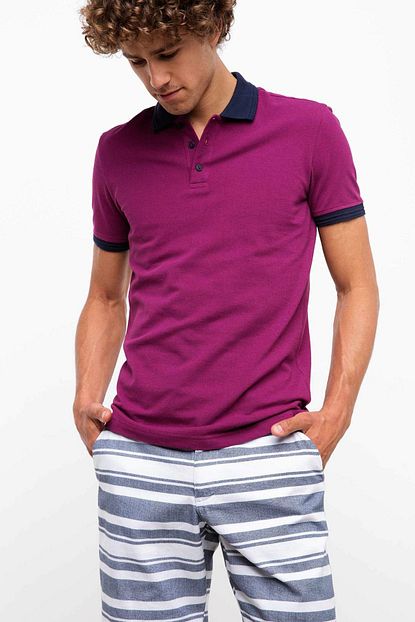Defacto Erkek Mor Renkli Yaka Basic Polo T Shirt G5011az 16sm Pr178 Trendyol