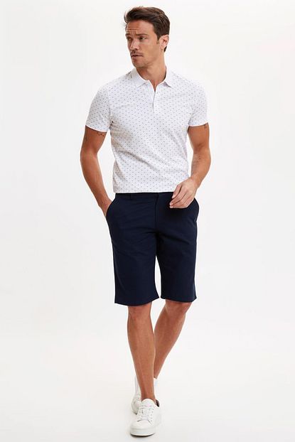 Defacto Erkek Lacivert Basic Regular Fit Bermuda N4988az 20sm Nm26 Trendyol