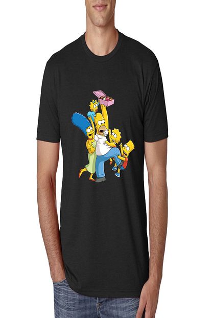 Art T Shirt Simpson Donuts Baskili Tasarim Erkek Tisort Trendyol