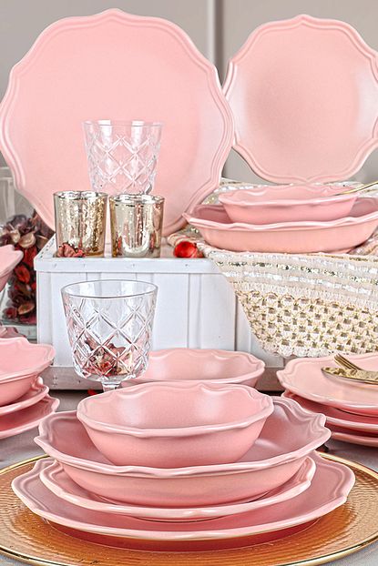 Keramika Romeo Mat Acik Pembe Yemek Takimi 24 Parca 6 Kisilik Trendyol
