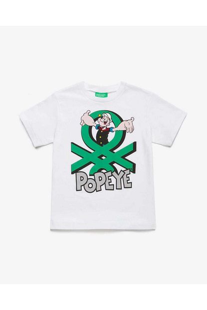 United Colors Of Benetton Erkek Cocuk Beyaz Temel Reis Baskili Tshirt Trendyol