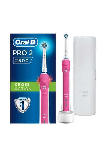 Oral B Pro 2500 Sarj Edilebilir Dis Fircasi Cross Action Pembe Seyahat Kabi Trendyol