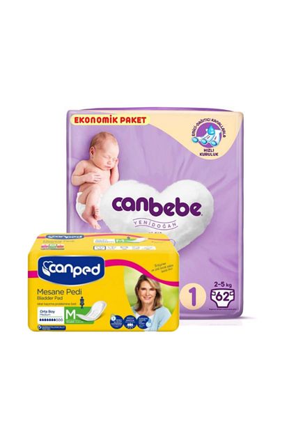 Canbebe Bebek Bezi 1 Beden 62li Canped Mesane Pedi Orta Boy 10 Trendyol