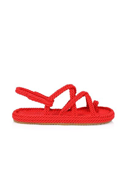 Oblavion Enjoy Kirmizi Hasir Sandalet Trendyol