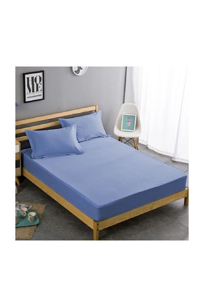 Mateks Kumas Lastikli Carsaf Takimi Mavi 120x200 Trendyol