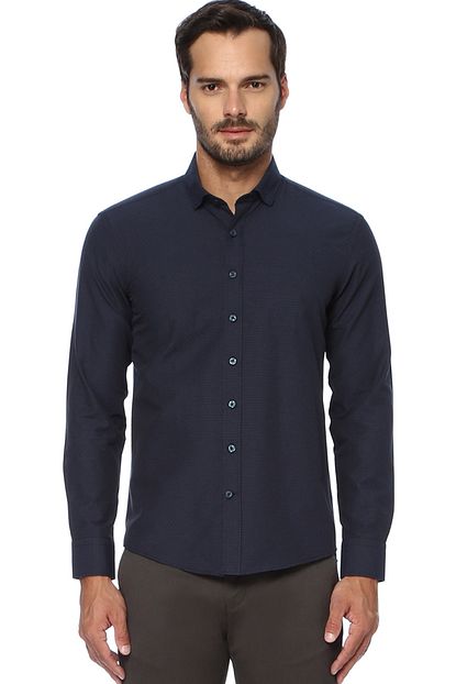 George Hogg Erkek Slim Fit Lacivert Gomlek 7004614 Trendyol