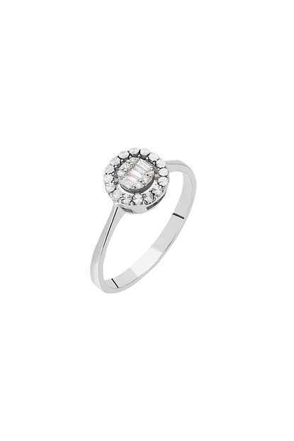 Ejed Diamond 0 12 Karat Baget Pirlantali Yuvarlak Model Kadin Yuzuk Trendyol