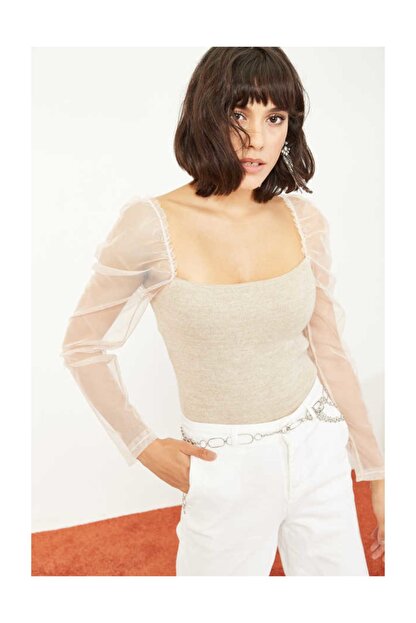 Arma Life Kadin Siyah Kolu Tullu Bluz 205 9kbf199blz Trendyol