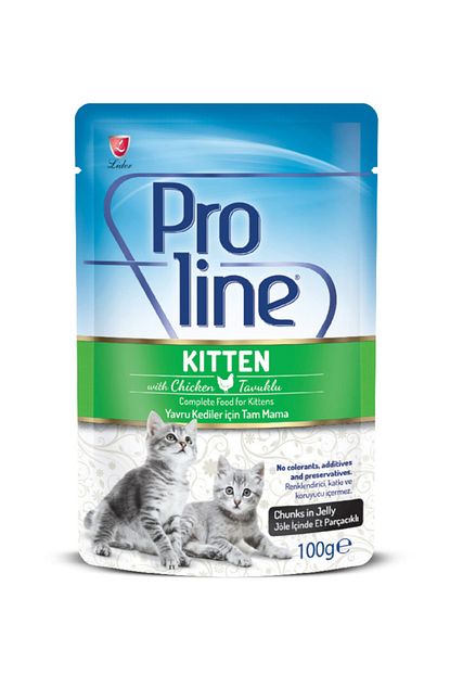 Pro Line 40 Adet Tavuk Etli Pouch Yavru Kedi Mamasi 100gr Trendyol
