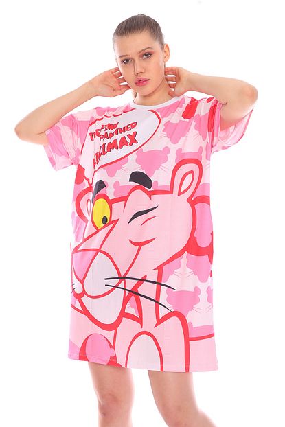 Podiumstar Pembe Panter Pink Panther Detayli Pembe Elbise Trendyol