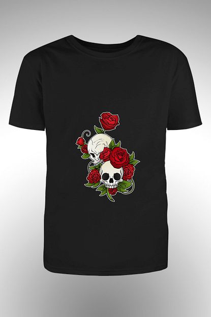 By Okat Erkek Gullu Iskelet Baskili T Shirt Trendyol