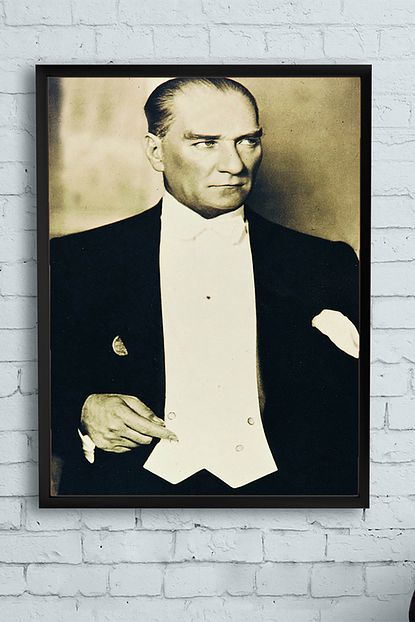 postermanya mustafa kemal ataturk cerceveli tablo 30 x 40cm trendyol