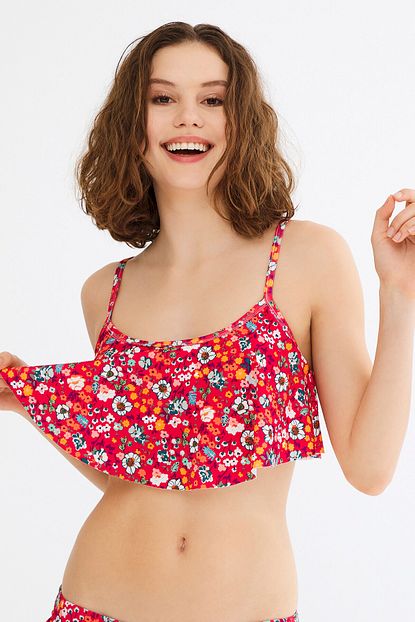 Penti Kadin Kirmizi Alexis Crop Bikini Ustu Trendyol