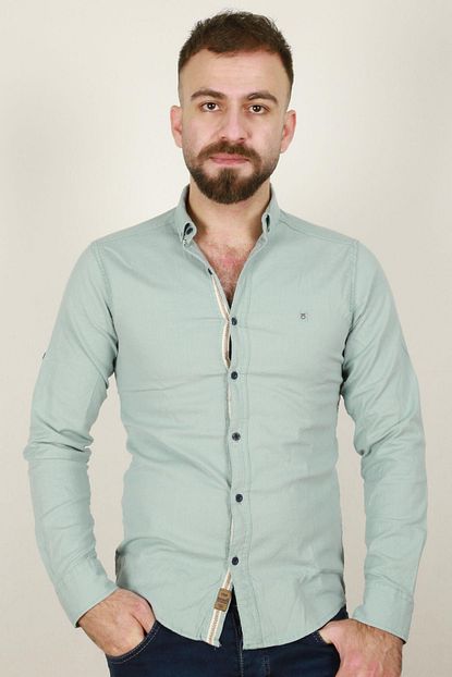 Z Giyim Erkek Hardal Sarisi Slimfit Spor Rahat Cepsiz Pamuklu Gomlek 5219zgm20 Trendyol