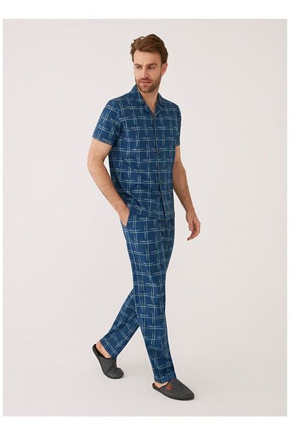 Dagi Ekoseli Gomlek Kisa Kol Pijama Takimi Trendyol