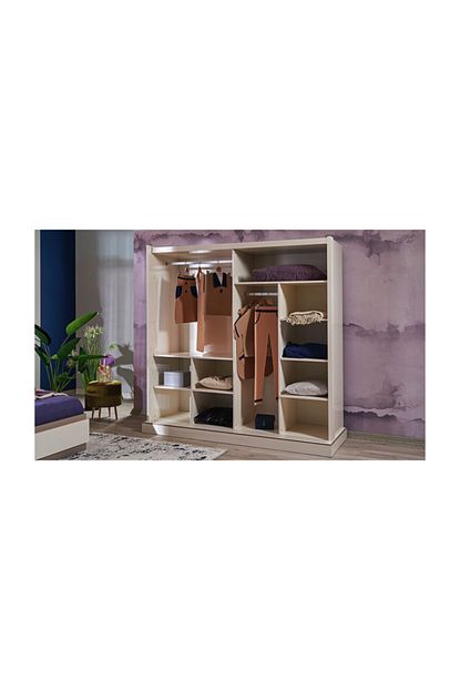 Yildiz Mobilya Arte Krem 200 Cm Surgulu Gardrop Trendyol