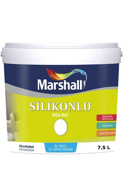 Marshall Ipek Mat Silikonlu Duvar Boyasi 7 5 Lt 10 Kg Damla Sakizi Trendyol